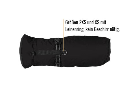 Hunderegenjacke mit Rückenöffnung "Midnight Black"