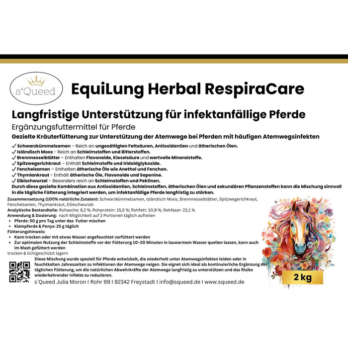 EquiLung Herbal RespiraCare – Kräutermischung für Pferde zur Langzeitfütterung bei beanspruchten Atemwegen