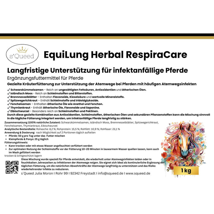 EquiLung Herbal RespiraCare – Kräutermischung für Pferde zur Langzeitfütterung bei beanspruchten Atemwegen