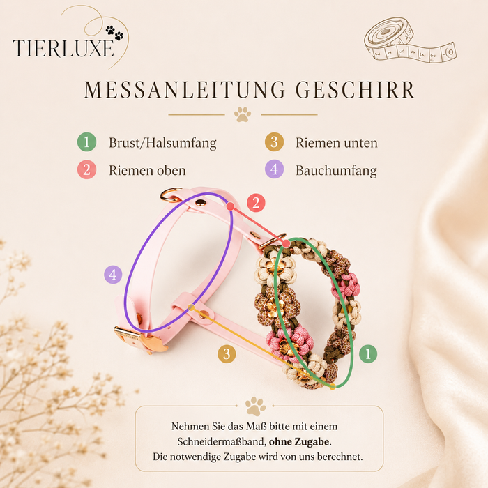 Hundegeschirr Blumen Tierluxe, Paracord, Biothane