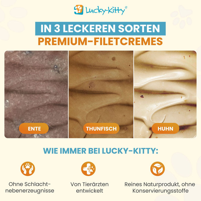 Katzenfutter Probierset (3x200g) + Filet-Creme