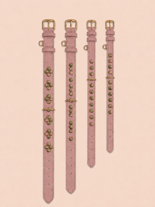 SOFT no.01 - Hundehalsband mit Edelsteinen (Unakit)