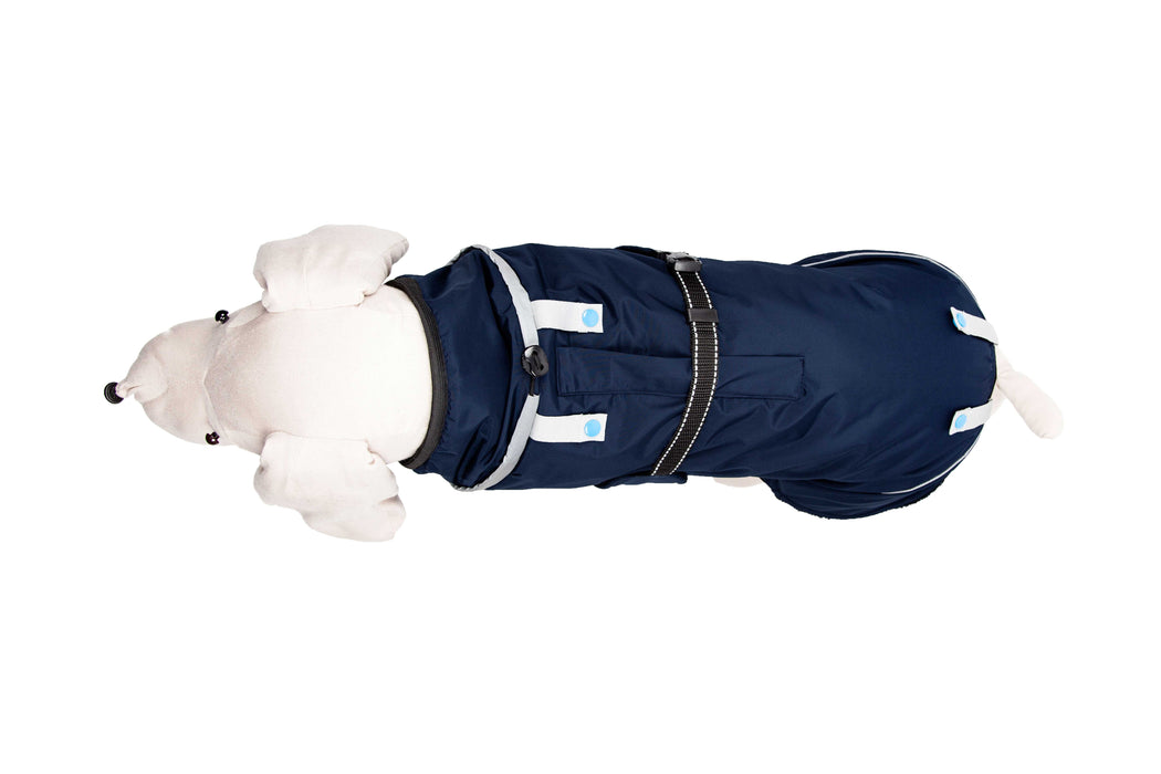 Hundewinterjacke "Navy Blue" - besonders warm - NEU mit Rückenöffnung