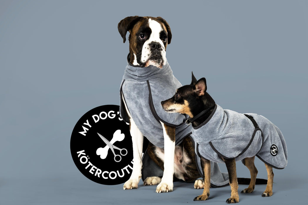 Hundebademantel & Schlafmantel (2-in-1) „Ice Grey“