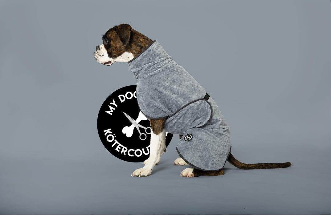 Hundebademantel & Schlafmantel (2-in-1) „Ice Grey“