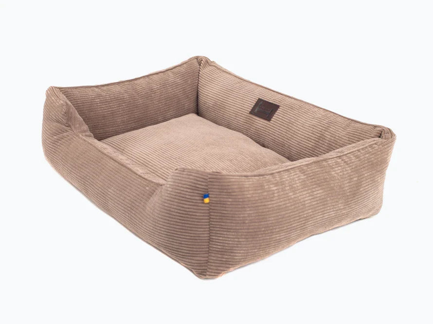 DREAMER orthopädisches Hundebett aus Möbelcord mit Handwerklich/ Höchste Funktionalität