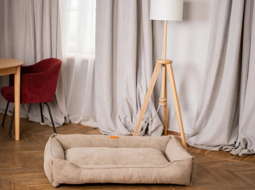 DREAMER orthopädisches Hundebett aus Möbelcord mit Handwerklich/ Höchste Funktionalität