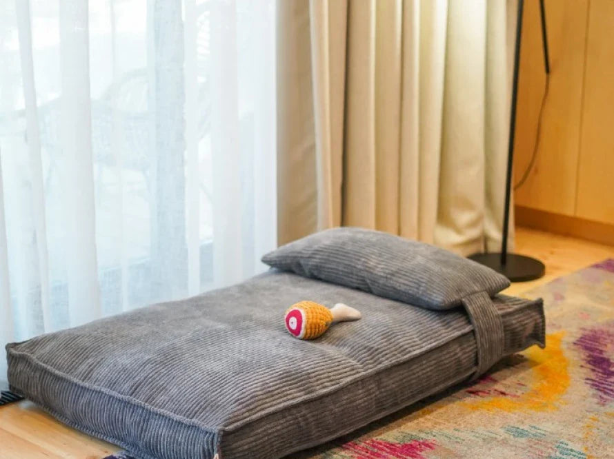 Orthopädische MEMORY FOAM Hundekissen aus Möbelcord / Premium Hundebett für mittlere und große Hunde / Hundematratze