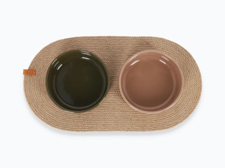 Napfmatte für Katzennapf und Hundenapf aus hypoallergene Jute
