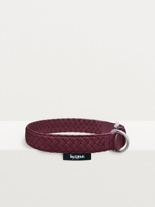 Handgeflochten & Limitiert: Halsband Rusty in Bordeaux
