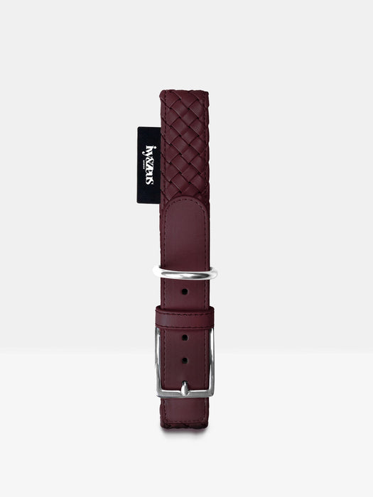 Handgeflochten & Limitiert: Halsband Rusty in Bordeaux