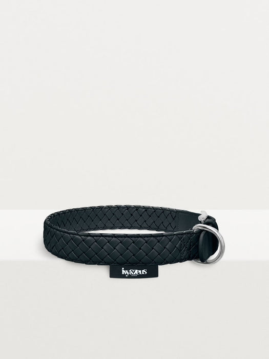 Handgeflochten & Limitiert: Halsband Panther in Schwarz