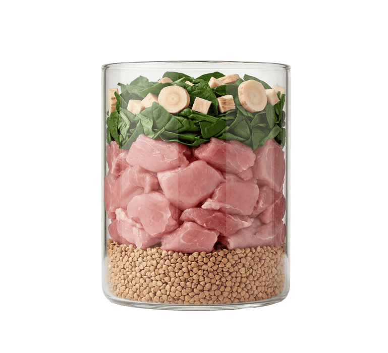 Kaninchen mit Pastinake, Spinat und Buchweizen