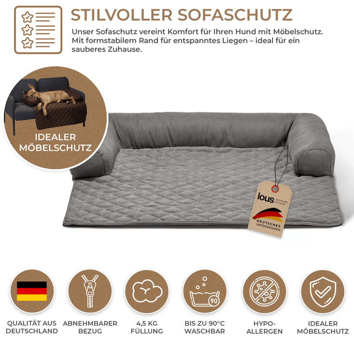 Lous handgefertigter Sofaschutz Sofadecke mit Rand