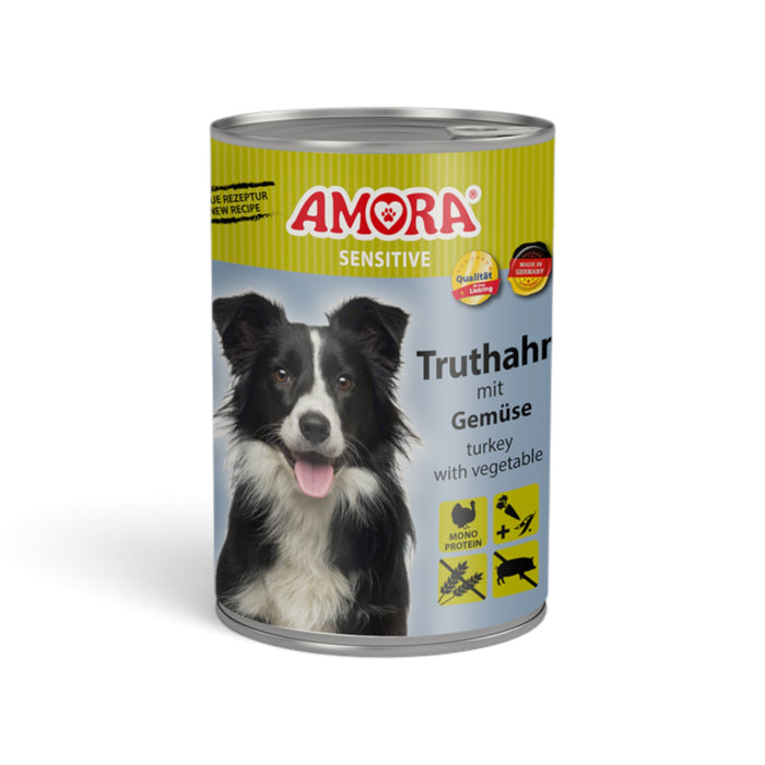 muunchy.de AMORA Dog Sensitive Truthahn mit Gemüse Nassfutter Dose für ernährungssensible Hunde