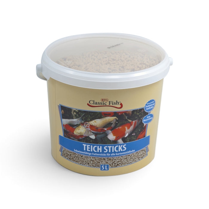 muunchy.de Classic Fish TeichSticks 5L Eimer mit schwimmfähigem Fischfutter für alle Gartenfischarten