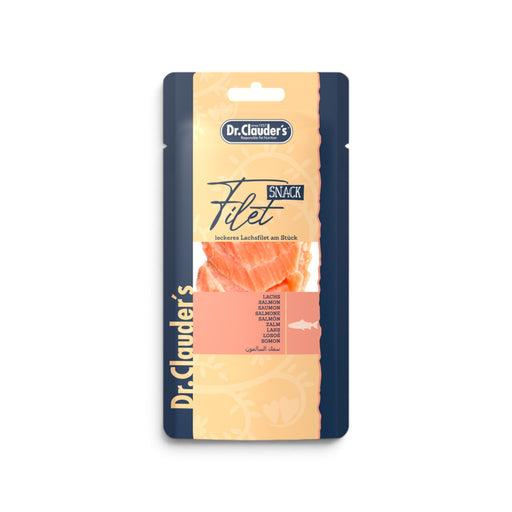 muunchy.de Dr.Clauder's Filet Snack mit Lachs in einer 30g Packung für Hunde und Katzen