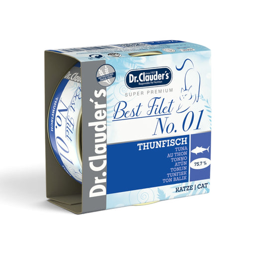 muunchy.de Dr.Clauder's Best Filet No. 01 Thunfisch Nassfutter für Katzen in der 70g Dose