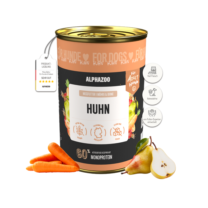 Monoprotein Huhn Nassfutter für Hunde
