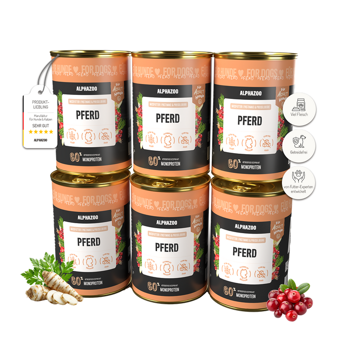 Monoprotein Pferd Nassfutter für Hunde