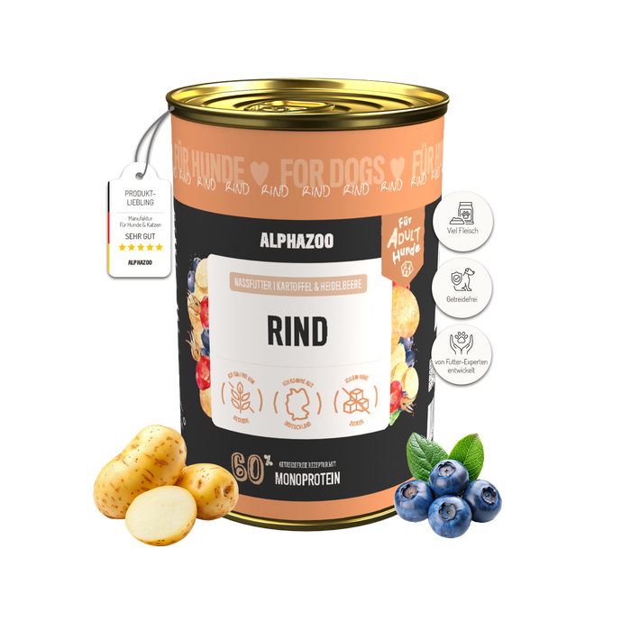 Monoprotein Rind Nassfutter für Hunde