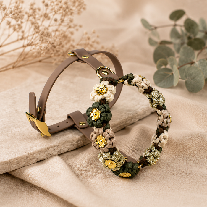 Hundegeschirr Blumen Tierluxe, Paracord, Biothane
