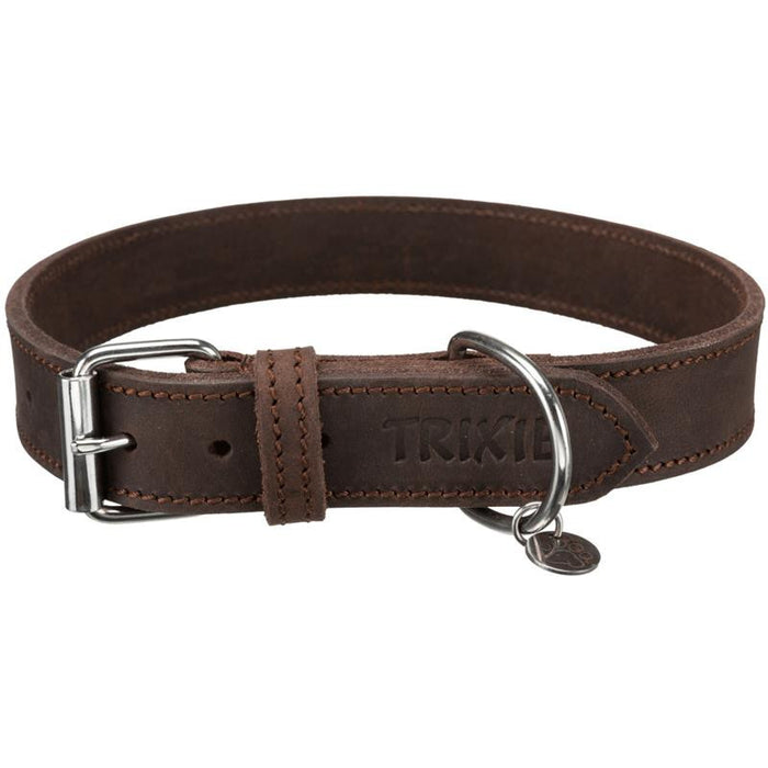 Trixie Rustic Fettleder Halsband dunkelbraun