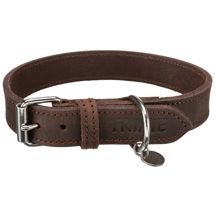 Trixie Rustic Fettleder Halsband dunkelbraun