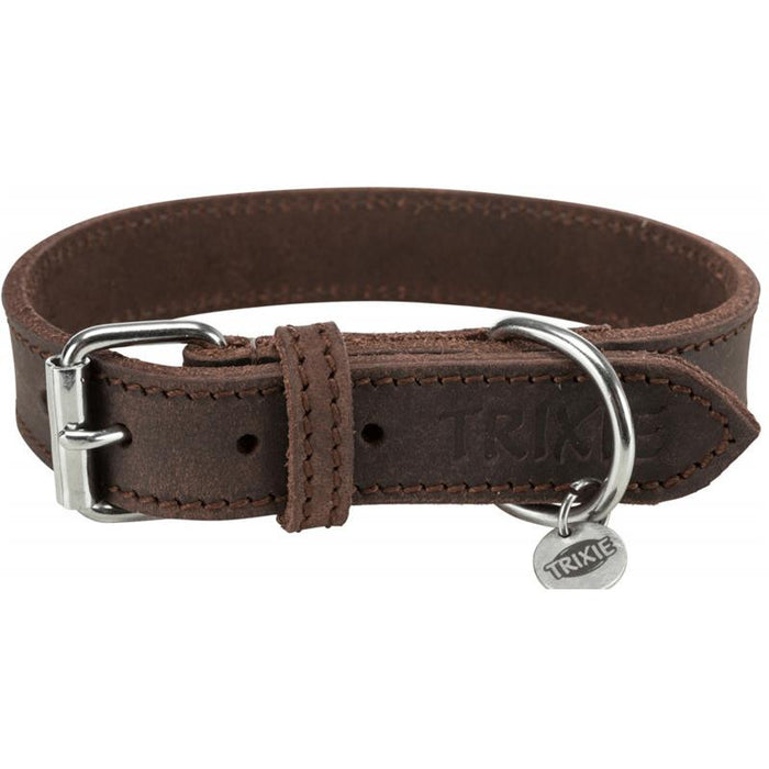 Trixie Rustic Fettleder Halsband dunkelbraun