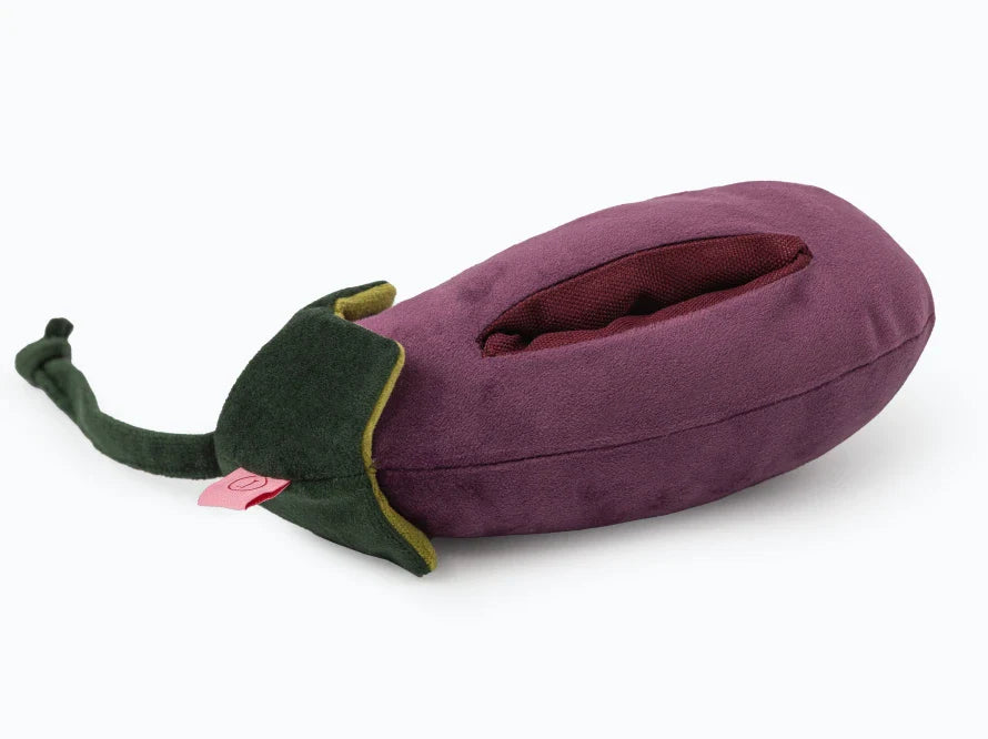 AUBERGINE Hundespielzeug / Nasenarbeit für Hunde / Training für das Gehirn, den Geruchssinn und die Feinmotorik / interaktives Plüschtier / sanftes Rascheln