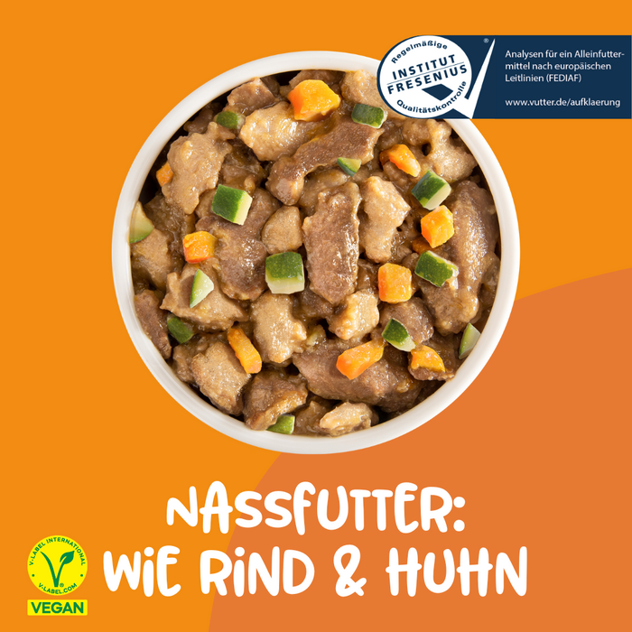 Vutter! Nassfutter: Wie Rind & Huhn
