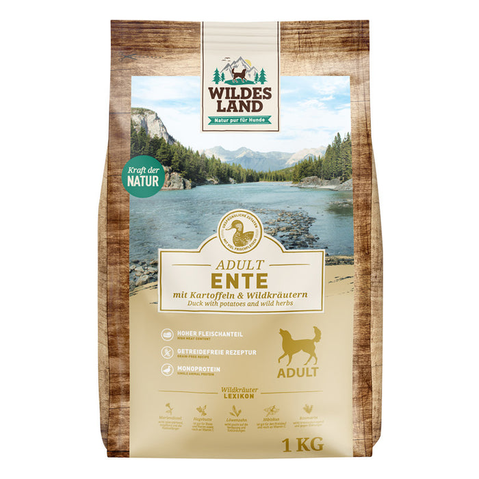 Wildes Land Ente mit Kartoffeln