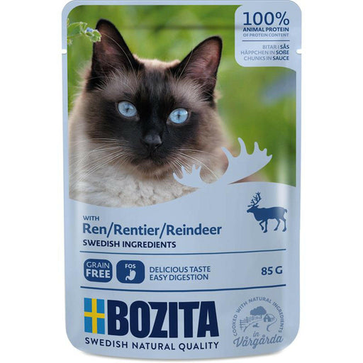 Bozita Katze Pouch Häppchen in Soße mit Rentier 12x85g
