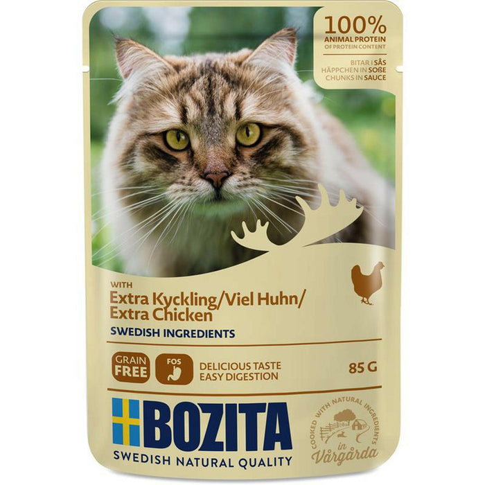 Bozita Katze Pouch Häppchen in Soße mit viel Hühnchen 12x85g