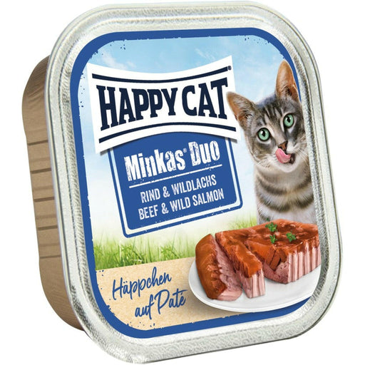 Happy Cat Minkas Duo Rind & Wildlachs 100g