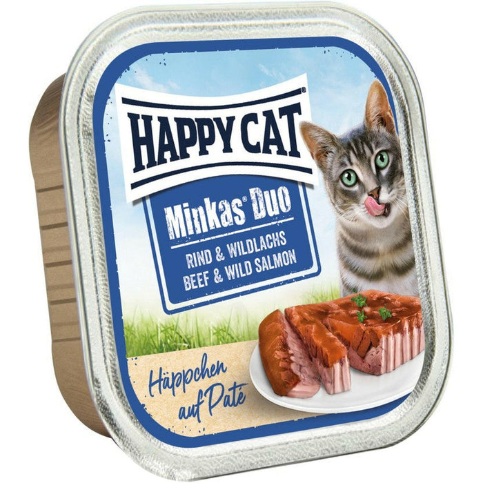 Happy Cat Minkas Duo Rind & Wildlachs 100g