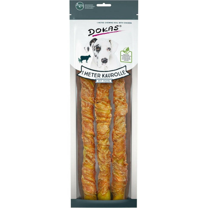 Dokas Hunde Snack 1m Kaurolle aus Rinderhaut 315g