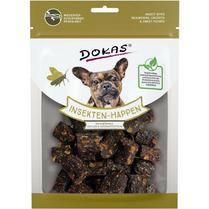 Dokas Hunde Snack Insekten-Happen Mehlwürmer, Grillen, Süßkartoffeln