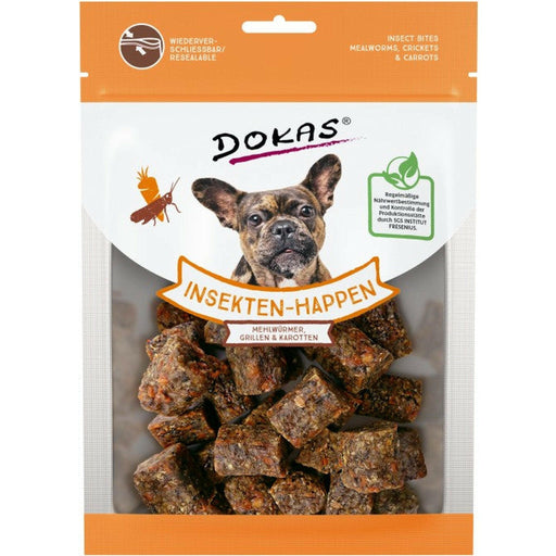 Dokas Hunde Snack Insekten-Happen Mehlwürmer, Grillen, Karotten