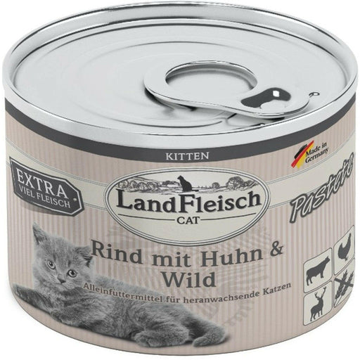LandFleisch Cat Kitten Pastete Rind+Huhn+Wild